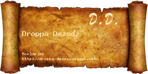 Droppa Dezső névjegykártya